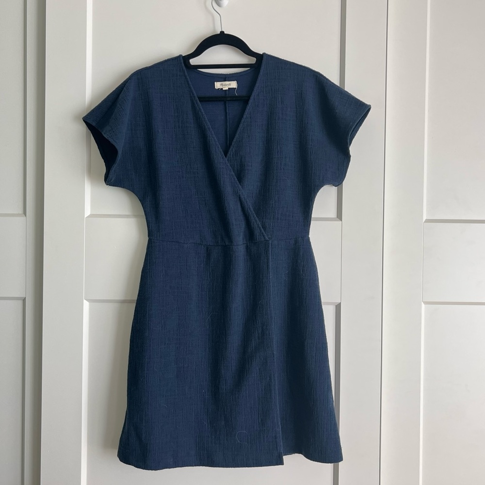 Madewell Cross-Front Flutter-Sleeve Mini Dress